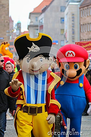 Toon Walkâ€“Mascots Parade-Nuremberg 2016 Editorial Stock Photo